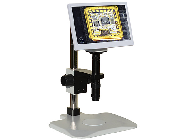 HD802LBSm12 hd 1080p high magnification digital microscope with basic stand and 12 inch hd monitor