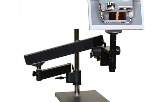 HD802LABm12 hd 1080p high magnification digital microscope with articulating arm stand with 12 inch hd monitor