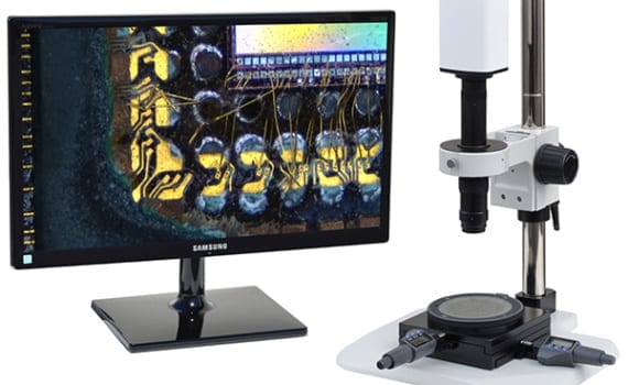HD802LBSXYm24 hd 1080p high magnification digital microscope with xy measurement stage and 24 inch hd monitor