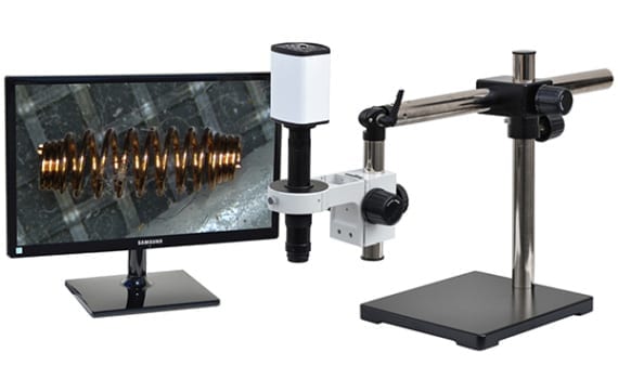 HD802LUSm24 hd 1080p high magnification digital microscope with universal boom stand and 24 inch hd monitor