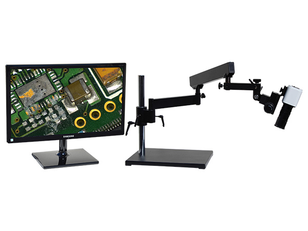 HD807LABm24 hd 1080p digital microscope with articulating arm stand and 24 inch hd monitor