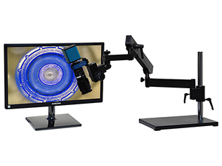 HDAF201LABm24 hd 1080p Auto Focus Digital Microscope with articulating arm stand and 24 inch hd monitor