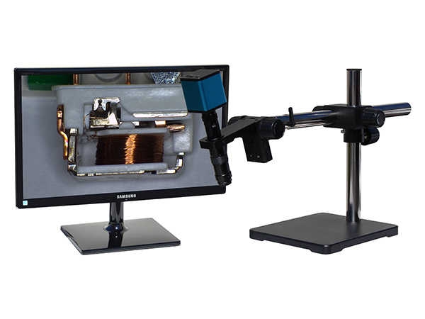 HDAF202LUSm24 hd 1080p Auto Focus Digital Microscope with universal boom stand and 24 inch hd monitor