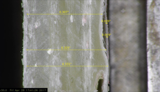 Omni-Core hd 1080p auto focus digital microscope Laminate line Measurements