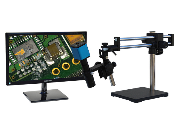 HD305LDUm24 HD 1080p Economy Digital Microscope with dual sliding arm stand and 24 inch hd monitor