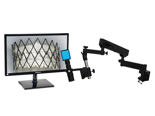 HDAF205LARm24 HD 1080p Economy Auto Focus Wi-Fi Digital Microscope with articulating arm stand clamp type and 24 inch monitor