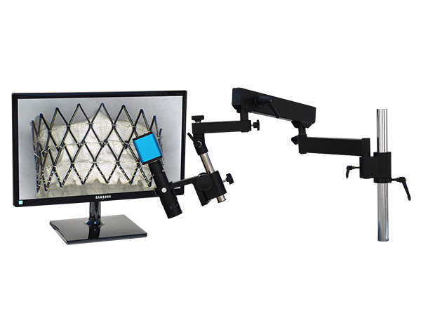 HDAF205LAPm24 HD 1080p Economy Auto Focus Wi-Fi Digital Microscope with articulating arm stand flange type and monitor