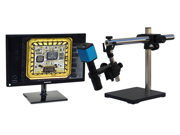 HDAF205LUSm24 HD 1080p Economy Auto Focus Wi-Fi Digital Microscope with universal boom stand and 24 inch hd monitor