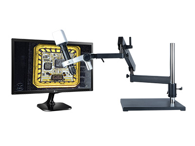 HD806LABm24 hd 1080p high magnification digital microscope with articulating arm stand and 24 inch hd monitor
