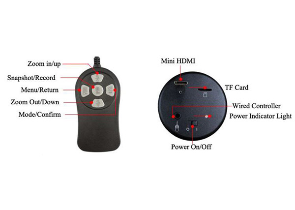 3D-HD906 HD 1080p 3D Viewing Digital Microscope wired remote control and camera back outputs