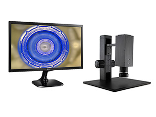 MX8000 HD 1080p Auto Calibration Measurement Digital Microscope with coarse track stand and 24 inch hd monitor