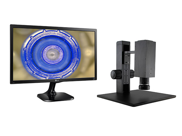 MX8000 HD 1080p Auto Calibration Measurement Digital Microscope with coarse track stand and 24 inch hd monitor