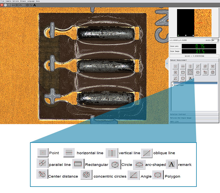 MX8000 HD 1080p Auto Calibration Measurement Digital Microscope measurement features