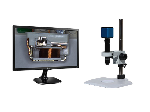 HDAF206LBSm24 hd 1080p auto focus high magnification digital microscope with basic stand and 24 inch hd monitor