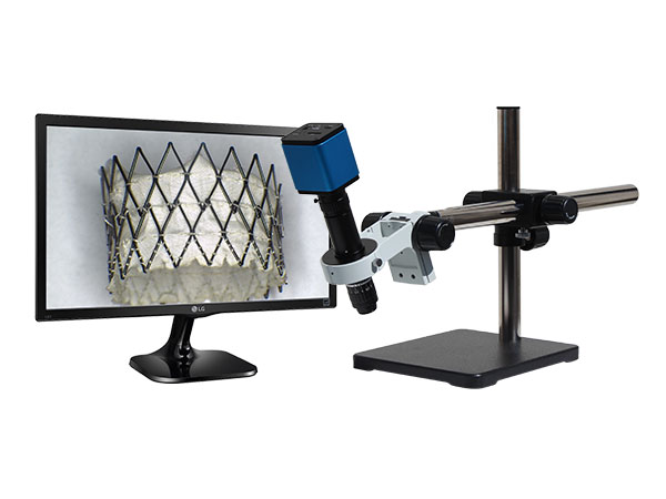 4K406LUSm28 4k digital microscope with universal boom stand and 28 inch 4k monitor