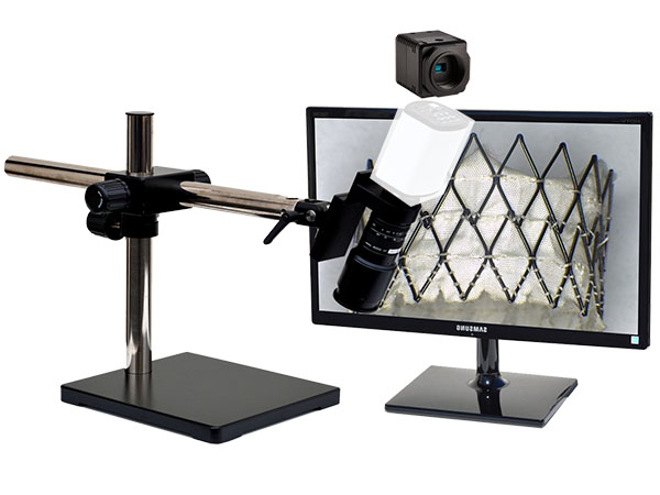 HD701LUSm24 HD 1080p Pure HDMI Digital Microscope with universal boom stand and 24 inch hd monitor