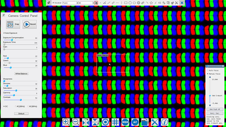 HDAF200 series auto focus digital microscope measurement software user interface
